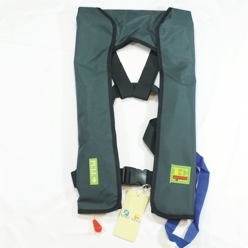 Top Safety Adult Life Jacket with Whistle - Manual Version Inflatable Lifejacket Life Vest Preserver PFD for Boating Fishing Sailing Kayaking Surfing Paddling Swimming - Adjustable Life Saving Vest