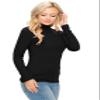 ALWAYS Women's Long Sleeve Mock Turtleneck - Premium Soft Stretch Lightweight Layer Basic Pullover Shirt Top Black M view 3