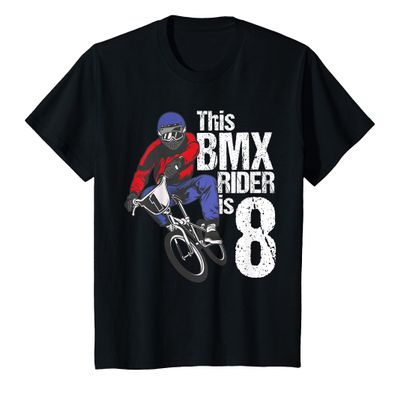 8 Year Old BMX Birthday Party Boys Dirt Bike Biking 8th Gift T-Shirt