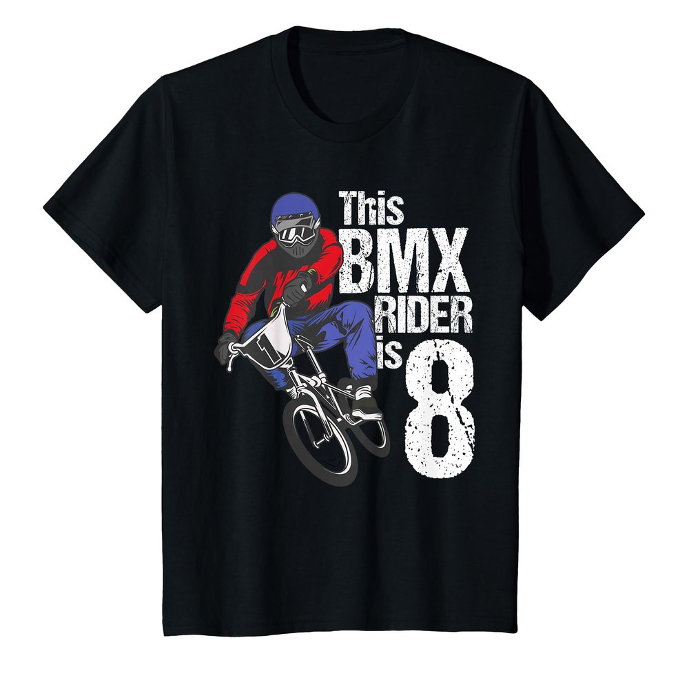 8 Year Old BMX Birthday Party Boys Dirt Bike Biking 8th Gift T-Shirt