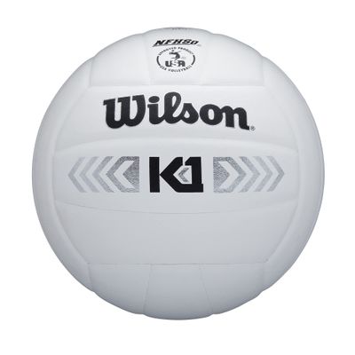 WILSON K1 Silver Indoor Game Volleyball - Official Size, White