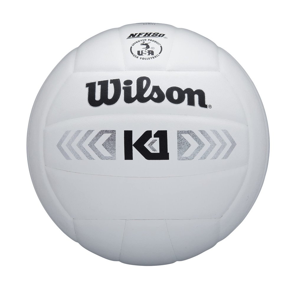 WILSON K1 Silver Indoor Game Volleyball - Official Size, White