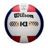 Wilson K1 Gold Indoor Volleyball - Official Size, Red/White/Navy view 1