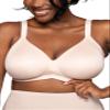Beauty Back Full Figure Wirefree Extended Side and Back Smoother Bra 71267, Sheer Quartz, 42D view 1