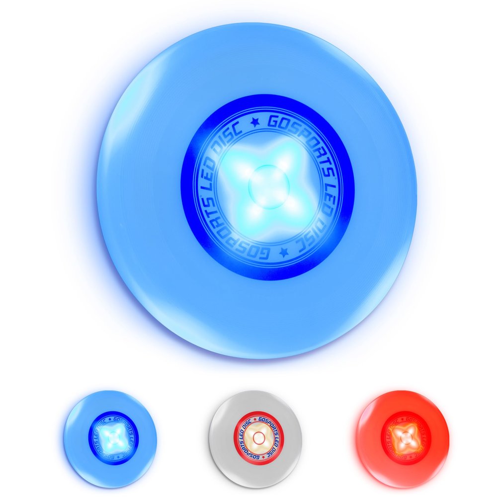 GoSports Ultimate Light Up Flying Disc, 175 Grams, with 4 LEDs - Blue