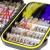 72 Assorted Trout Fly Fishing Flies Kit | Waterproof Fly Fishing Box | Nymphs, Wet, Dry, Streamer, Hopper Flies view 2