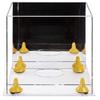 Better Display Cases Basketball Holder Clear Full Size Acrylic Display Case with Yellow Risers ,Clear Two Tiered Base ,Mirror back11 L x 11" W x 11" H (A001-YR) view 4