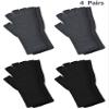 SATINIOR 4 Pairs Winter Fingerless Gloves for Women Half Finger Typing Gloves with Long Wrist Cuff Knit Fingerless Mittens for Women (Black,Dark Grey) view 3