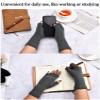 SATINIOR 4 Pairs Winter Fingerless Gloves for Women Half Finger Typing Gloves with Long Wrist Cuff Knit Fingerless Mittens for Women (Black,Dark Grey) view 4