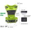 LED Reflective Vest Running Gear with Pouch, USB Charging & Ultralight Reflective Safety Vest | Large Pocket & Adjustable Waist for Night Running Cycling - 3 LED Glowing Modes Reflector Strips view 2