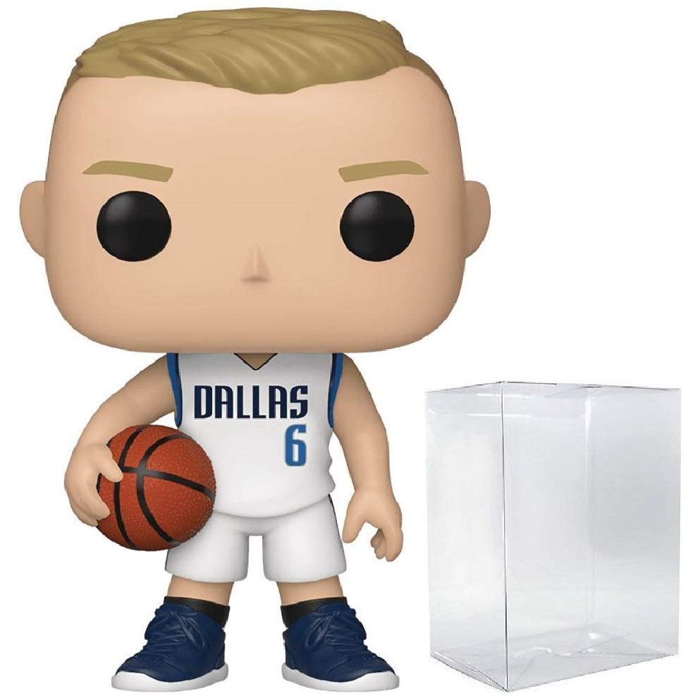 Funko POP NBA: Mavericks - Kristaps Porzingis Vinyl Figure (Bundled with Compatible Box Protector Case), Multicolor, 3.75 inches