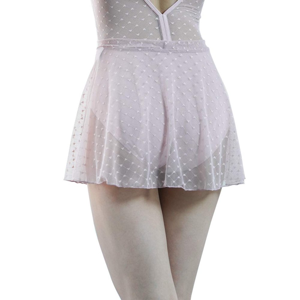 Baiwu Dance 119143003 Girls Dance Mesh Skirt Wrap Ballet Skirt (Medium, Pale Pink)