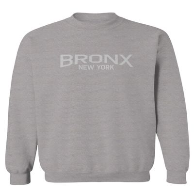 0232. Vintage New York Bronx NYC Street wear Men's Crewneck Sweatshirt (Light Gray Medium)