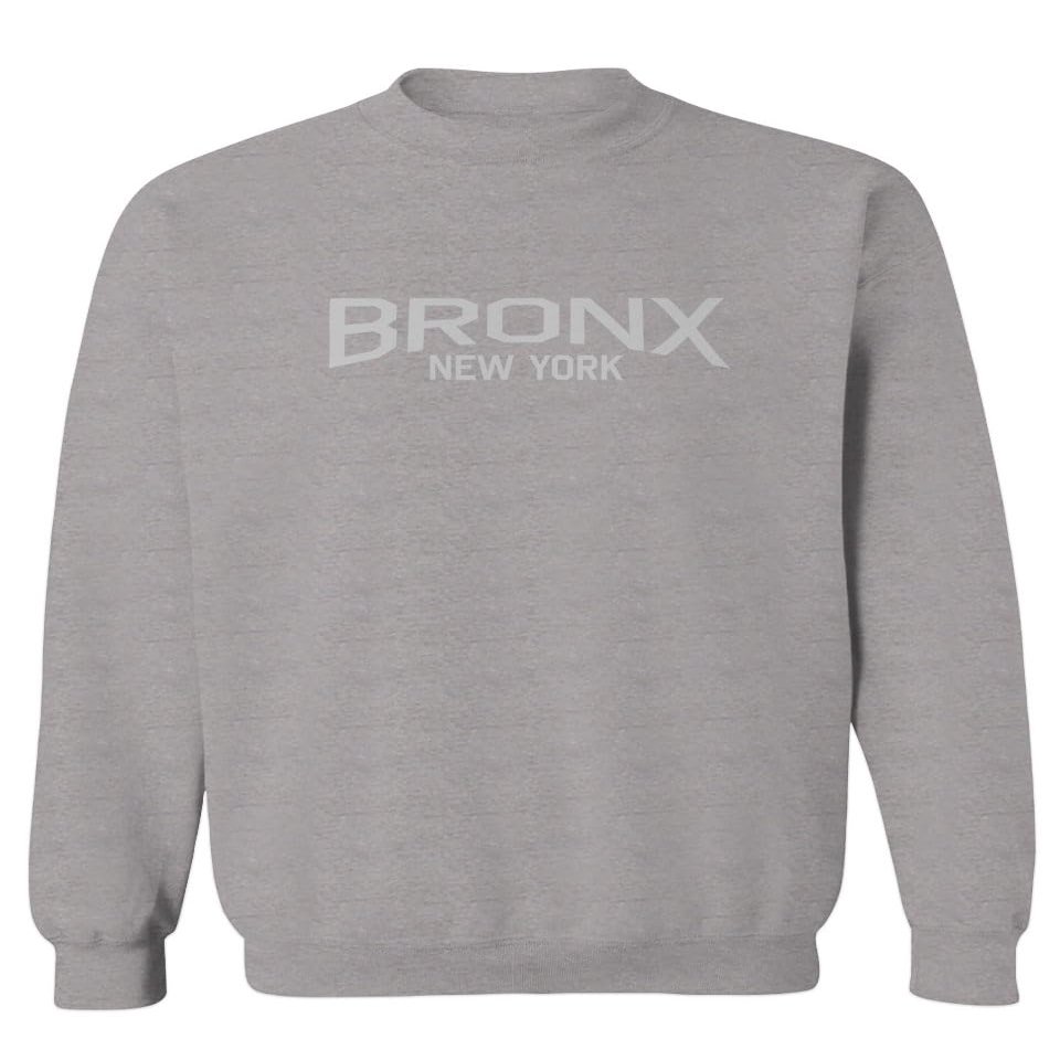 0232. Vintage New York Bronx NYC Street wear Men's Crewneck Sweatshirt (Light Gray Medium)