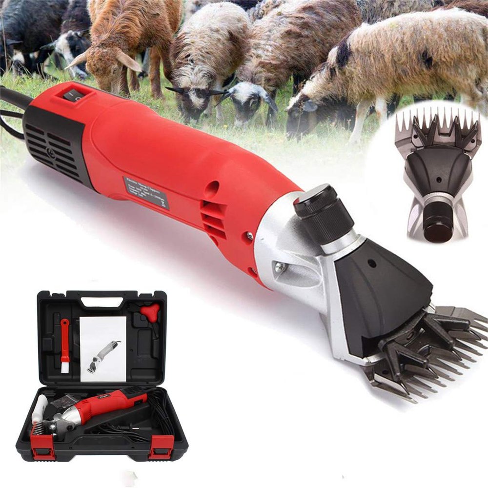 Multifunction Electric Clipper Sheep Shears Machine Sheep Scissors Animal Wool Grooming Hair Electric Goat Shears Professional Heavy Duty Electric Shearing Clippers with 6 Speed 500W