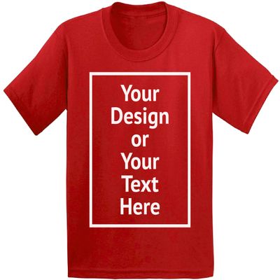 Custom Baby Shirt Baby Boys Baby Girls Personalized Text T-Shirt Front/Back Print Red 24M