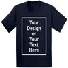 Custom Shirt for Boys Girls Toddler Personalized Your Own Image Photo Text T-Shirt Front/Back Print Navy 4T view 1