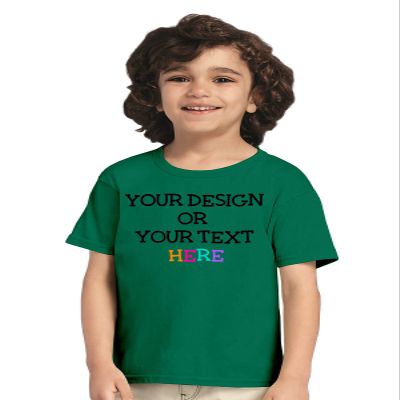 Custom Shirt Toddlers Boys Girls Personalized Text T-Shirt Front/Back Print Green 2T