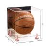 Better Display Cases Basketball Holder Clear Full Size Acrylic Display Case with Pink Risers ,Clear Two Tiered Base ,Mirror Back,11" L x 11" W x 11" H (A001-PNR) view 2