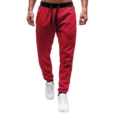WUAI-Men Fashion Jogger Athletic Pants - Classic Gym Sport Pants Bodybuilding Workout Running Slim Fit Sweatpants(Red,X-Large)