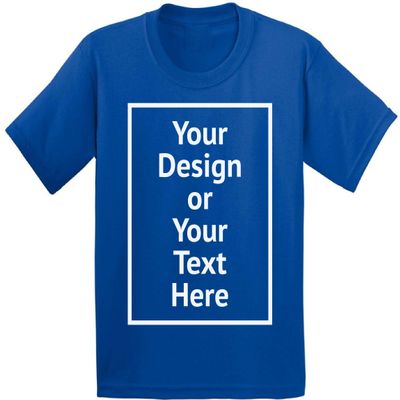 Custom Baby Shirt Baby Boys Baby Girls Personalized Text T-Shirt Front/Back Print Blue 6M