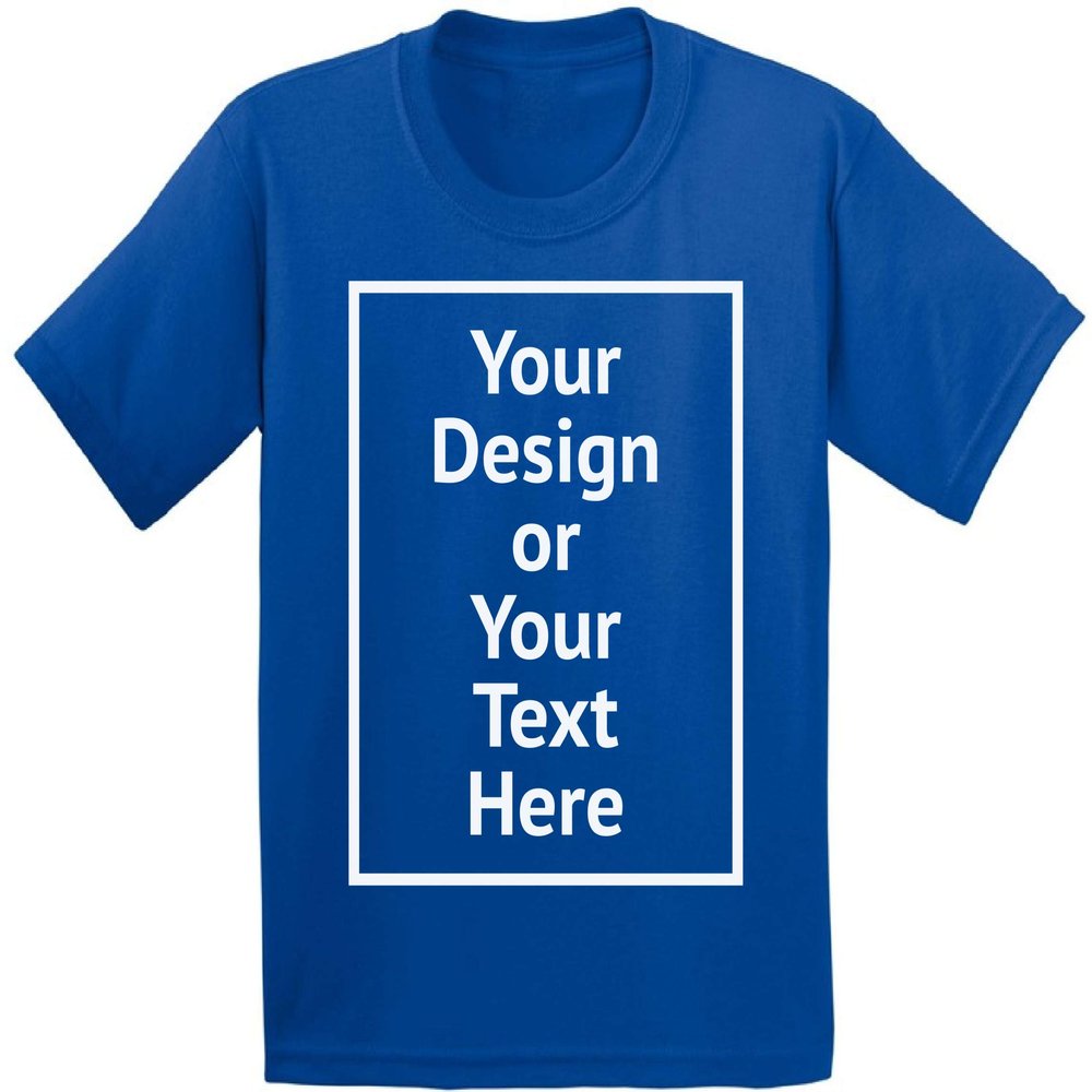 Custom Baby Shirt Baby Boys Baby Girls Personalized Text T-Shirt Front/Back Print Blue 6M