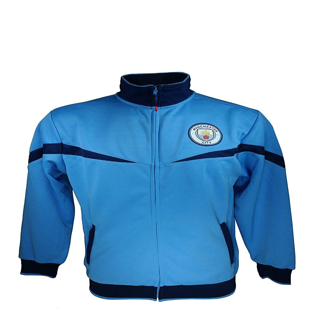 Icon Sports Manchester City F.C. Full-Zip Track Jacket (X-Large) Light Blue/Dark Blue