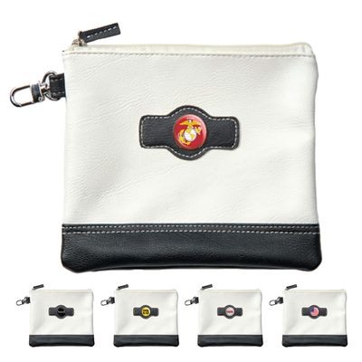 Clip Wipes Marine Golf Valuables Pouch with Zipper (White-Globe)