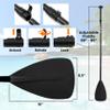 SereneLife Stand Up Paddle-Board Adjustable Paddle - Adjustable Water Paddle Oar SLSUPB06 & SLSUPB08 Free-Flow Inflatable SUP Stand Up Water Paddle-Board PRTSLSUPB0608PDL Blue view 2