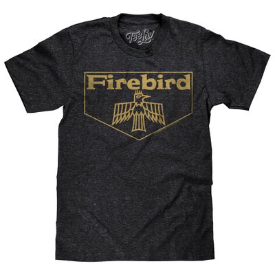 Tee Luv Men's Pontiac Firebird Graphic T-Shirt, Charcoal Heather, S