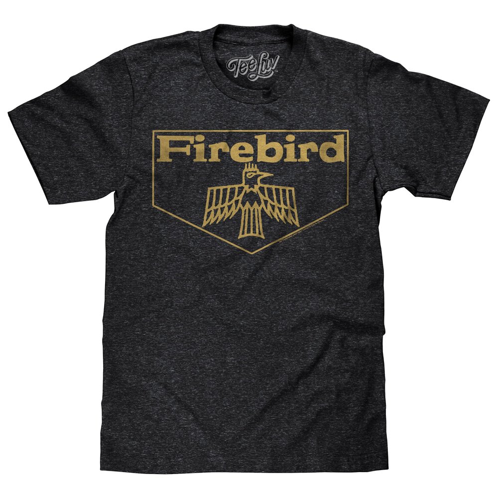 Tee Luv Men's Pontiac Firebird Graphic T-Shirt, Charcoal Heather, S