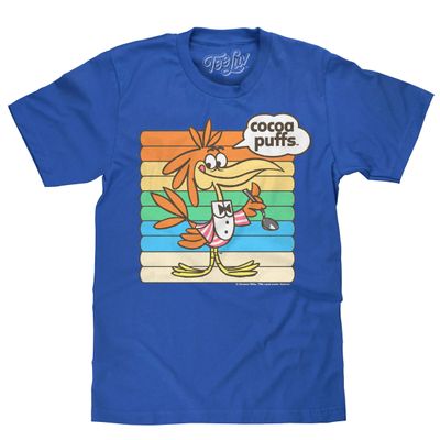 Tee Luv Men's Cocoa Puffs T-Shirt - Retro Sonny Cuckoo Bird Cereal Shirt, Royal, S
