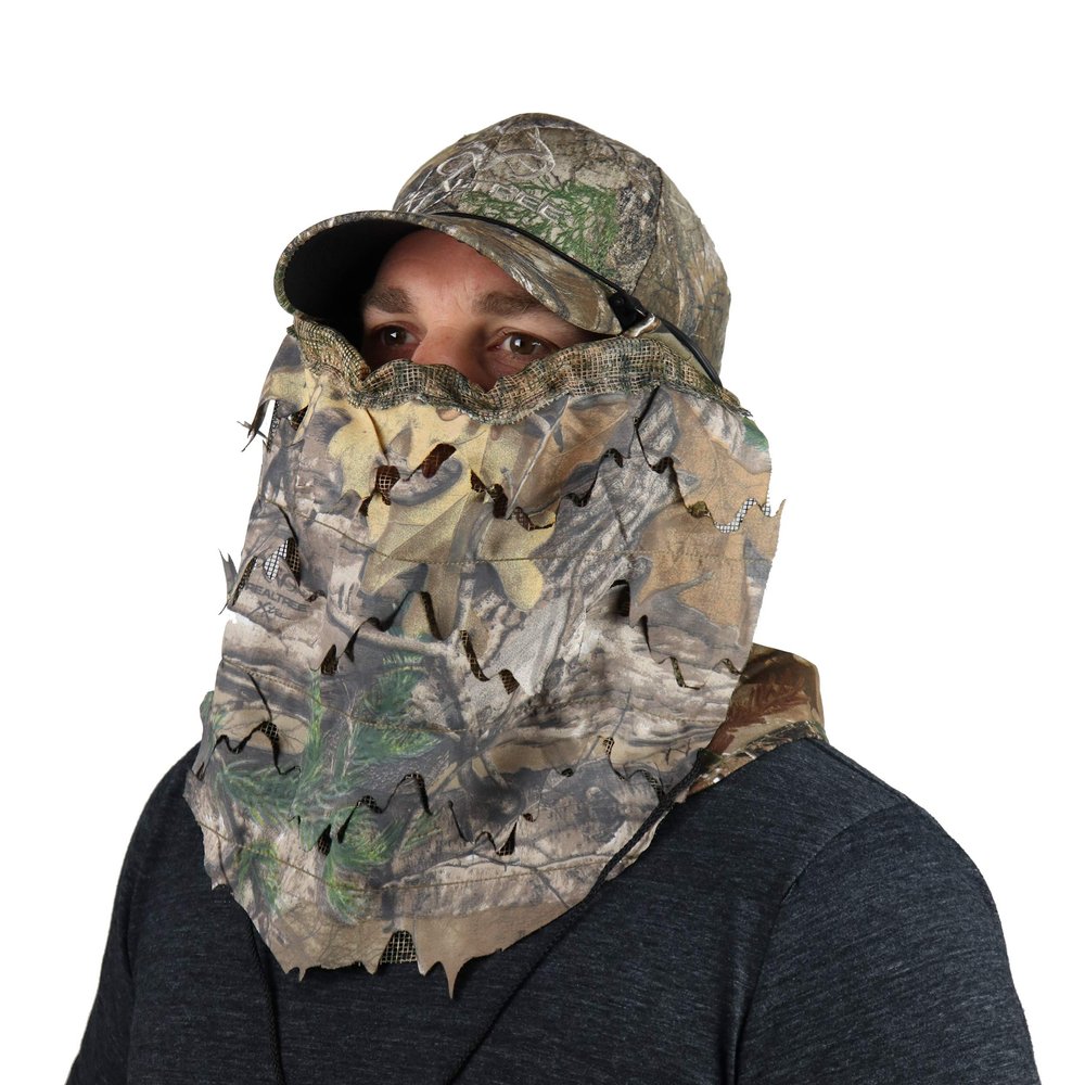 BunkerHead 3D Leafy and Cotton Camo Head Concealment System, Real Tree Xtra, SY-RT-XT-3C