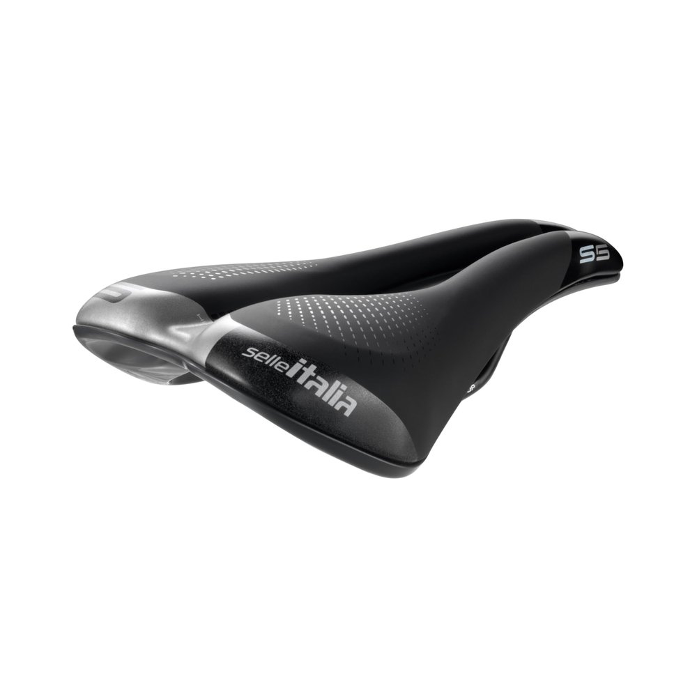 Selle Italia S 5 Superflow Road Bike Saddle Hi-Viz - Comfortable Gel Bike Seat for Commuting, Fitness, City, and Leisure Biking - Road Bike Seat for Men and Women, Black, 255 x 145mm, 318g (SI510845)