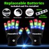 The Noodley 2 Pair Kids LED Light Up Gloves Gifts for Children Boys and Girls Glow Christmas Stuffer Boy Toys view 4