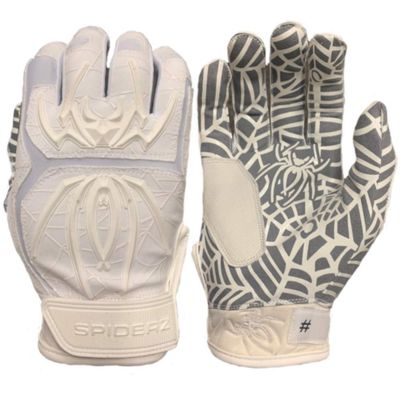 Spiderz Adult Hybrid Batting Gloves Pair-XL-White/White
