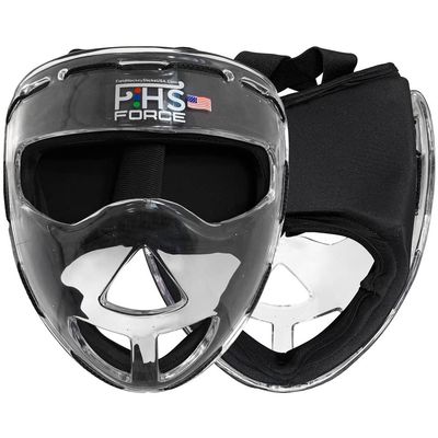 Field Hockey Face Mask Clear Transparent Penalty Corner Protection Black Padding (Junior)