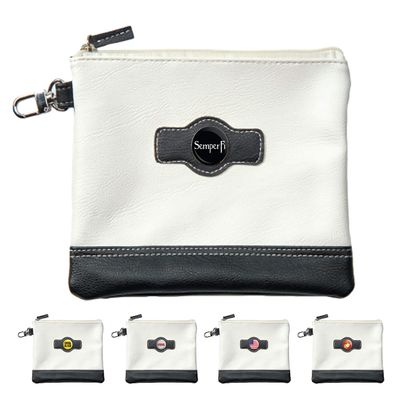 Clip Wipes Marine Golf Valuables Pouch with Zipper (White-Semper)