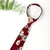 Spring Notion Boys' Cotton Floral Skinny Zipper Tie, Burgundy Small view 3