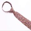 Spring Notion Boys' Cotton Floral Skinny Zipper Tie, Brown Large view 3