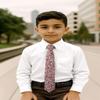 Spring Notion Boys' Cotton Floral Skinny Zipper Tie, Brown Large view 4