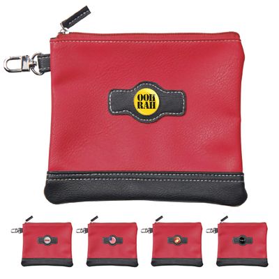 Clip Wipes Marine Golf Valuables Pouch with Zipper (Red-OOH RAH)