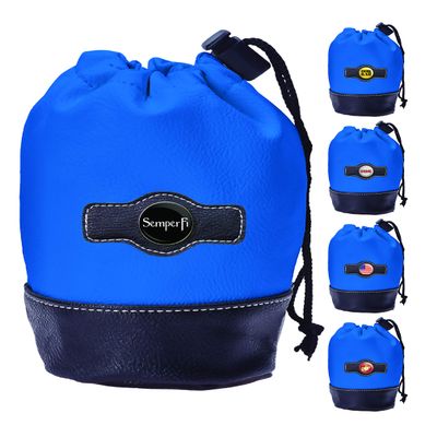 Clip Wipes Marine Golf Valuables Pouch with Drawstrings (Blue-Semper)