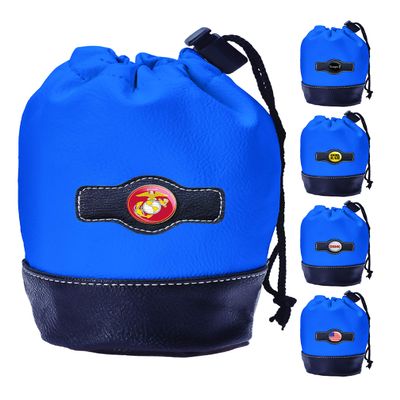 Clip Wipes Marine Golf Valuables Pouch with Drawstrings (Blue-Globe)