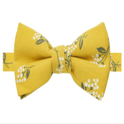 Spring Notion Boys' Cotton Floral Bow Tie, 40-Mustard Medium