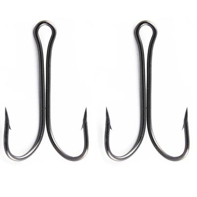 100pcs Double Hook - Small Fly Tying Fishing Hooks High Carbon Steel Sharp Durable Saltwater Hook 9908 (4#)