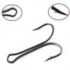 100pcs Double Hook - Small Fly Tying Fishing Hooks High Carbon Steel Sharp Durable Saltwater Hook 9908 (4#) view 2