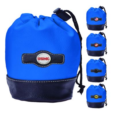 Clip Wipes Marine Golf Valuables Pouch with Drawstrings (Blue-USMC)