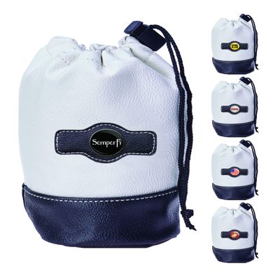 Clip Wipes Marine Golf Valuables Pouch with Drawstrings (White-Semper)