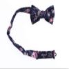 Spring Notion Boys' Cotton Floral Bow Tie, 38-Navy/Pink Small view 2